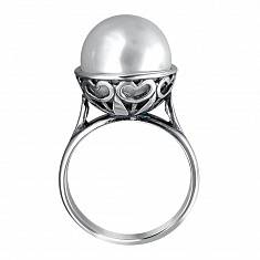 Кольцо из серебра c жемчугом Л9К257346Ч
