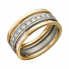 Обручальные кольца прочие из комбинированного золота c бриллиантом 01О660301