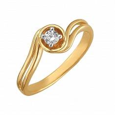 Кольцо из комбинированного золота c фианитом 01К168171Ж