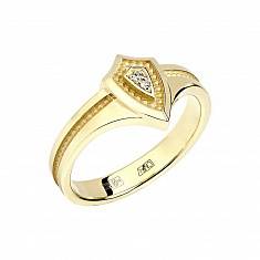 Кольцо из желтого золота c бриллиантом 01К638749