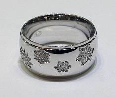 Кольцо из серебра с орнаментом в виде снежинок, широкое 10мм G-100-04-3-20-040