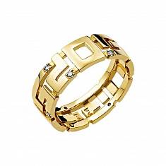 Кольцо из желтого золота c бриллиантом 01К636393