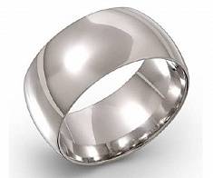 Кольцо из серебра широкое гладкое, классической выпуклой формы 10мм G-100-04-3-20-000