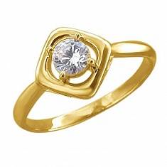 Кольцо из желтого золота c фианитом 01К1313034