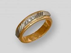 Кольцо из комбинированного золота c бриллиантом 32К660216