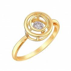 Кольцо из желтого золота c фианитом 01К137961