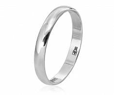 Классическое обручальное кольцо из белого золота ширина 3 мм 30-02-2-09-000