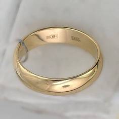 Обручальные кольца гладкие из желтого золота 01О030012