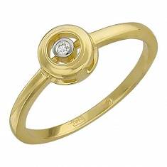 Кольцо из желтого золота c бриллиантом 01К637580