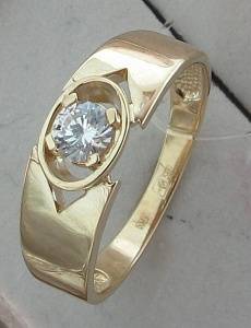 Кольцо из желтого золота c фианитом 01К1313166