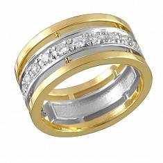 Обручальные кольца прочие из комбинированного золота c фианитом 01О160301Ж