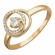 Кольцо из красного золота c бриллиантом 01К616905