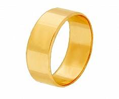 Кольцо обручальное плоское гладкое из желтого золота шириной 8мм ГЛ-80-03-1-09-000