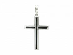 Крест из серебра c ониксом 01Р450458-1