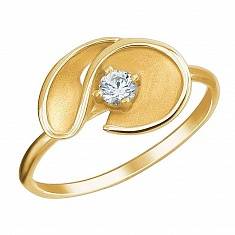 Кольцо из желтого золота c фианитом 01К1312463