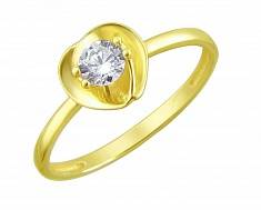 Кольцо из желтого золота c фианитом 01К1311471