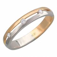 Обручальные кольца прочие из комбинированного золота c бриллиантом 01О660062