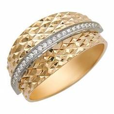 Кольцо из комбинированного золота c фианитом 01К164675