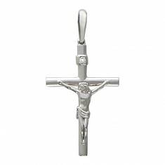 Крест из белого золота c бриллиантом 01Р620616