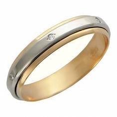 Обручальные кольца крутящиеся из комбинированного золота c фианитом 01О160023