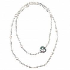 Ожерелье из серебра c жемчугом и перламутром 01Л351523-1