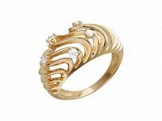 Кольцо из красного золота c фианитом 01К116121
