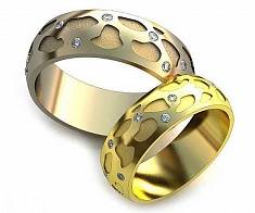 Обручальные кольца оригинальные с бриллиантами В-4-232