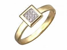 Кольцо из желтого золота c бриллиантом 01К637539