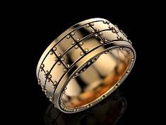 Обручальное кольцо с пластинами, клёпками. И-774017