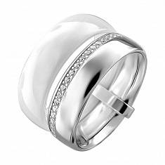 Кольцо из серебра c цирконием и керамикой Т4К25012077
