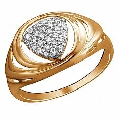 Кольцо из красного золота c фианитом 01К1112907Р