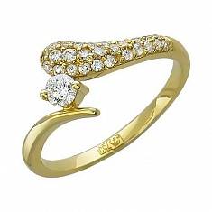 Кольцо из желтого золота c бриллиантом 01К643518