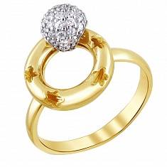 Кольцо из комбинированного золота c фианитом 01К1610591Ж