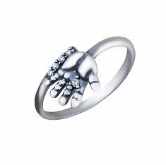 Кольцо из серебра c фианитом Л9К158130Ч