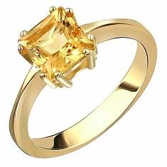 Кольцо из желтого золота c цитрином 01К337551-6