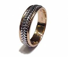 Обручальное кольцо с косой белого золота 50-01-1-10-213Р