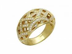 Кольцо из желтого золота c бриллиантом 01К643911