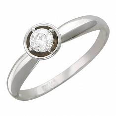 Кольцо из белого золота c бриллиантом 01К625106