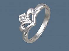 Кольцо из серебра c фианитом У15К150738