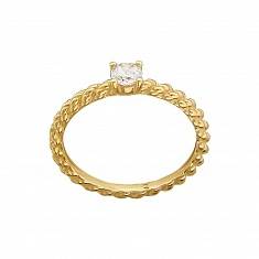 Кольцо из желтого золота c фианитом 01К139306
