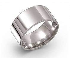 Кольцо из серебра плоское, гладкое, широкое 10мм G-100-04-4-18-000