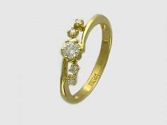 Кольцо из желтого золота c бриллиантом 01К644418
