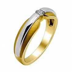 Кольцо из комбинированного золота c бриллиантом 32К680061