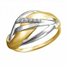 Кольцо из желтого золота c фианитом 01К1313057Р