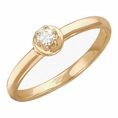 Кольцо из красного золота c бриллиантом 01К616727