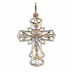 Крест из комбинированного золота 01Р060818