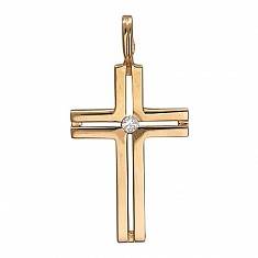 Крест из красного золота c фианитом 01Р110678