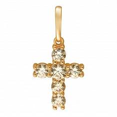 Крест из красного золота c фианитом 01Р210986-2