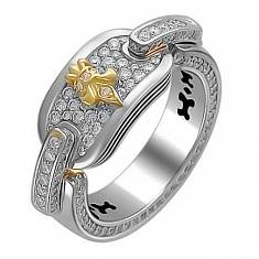 Кольцо из комбинированного золота c бриллиантом 01Т683517