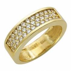 Кольцо из желтого золота c бриллиантом 01К642379